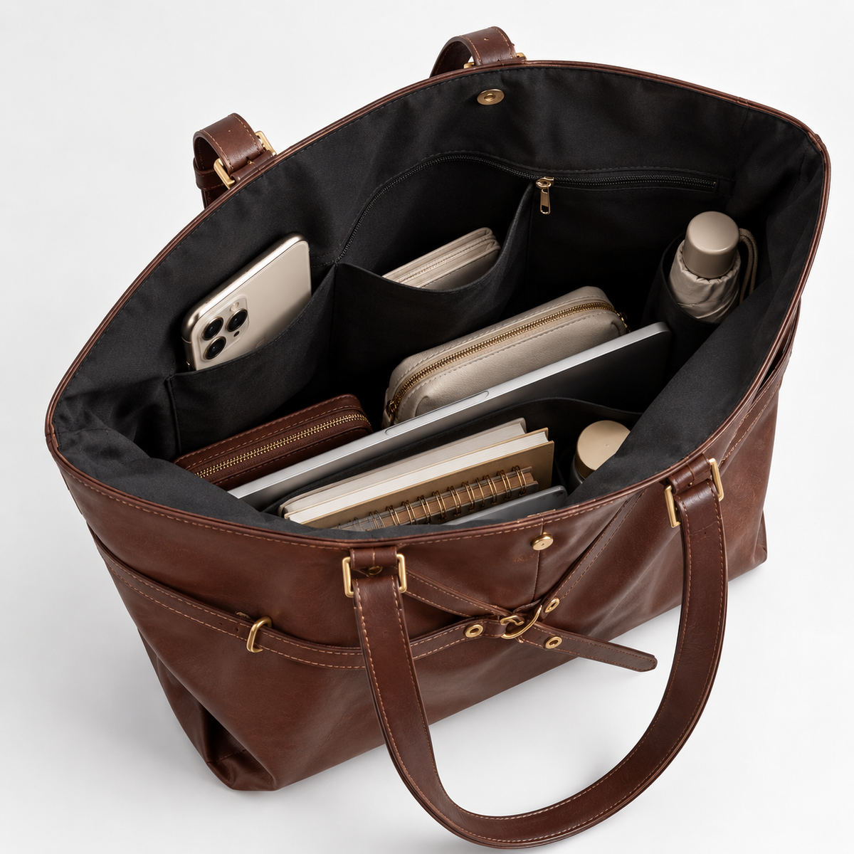 Tote Bag | Dames | Vegan Leer | Groot | Werk & Studie