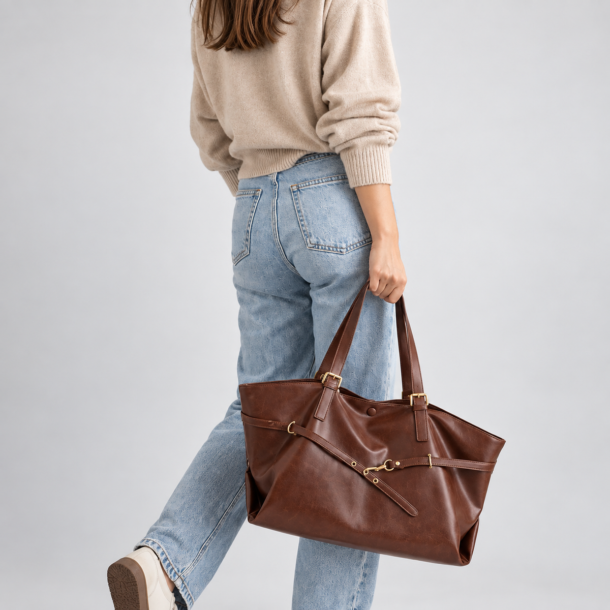 Tote Bag | Dames | Vegan Leer | Groot | Werk & Studie
