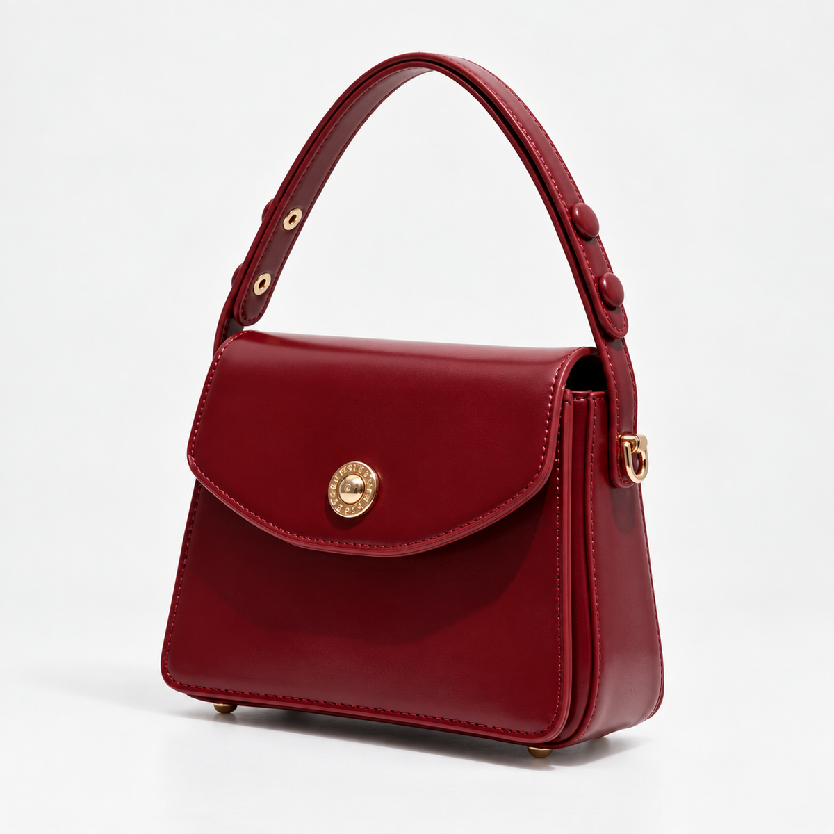 Crossbody tas | Dames | Rood | Compact | Gouden Details