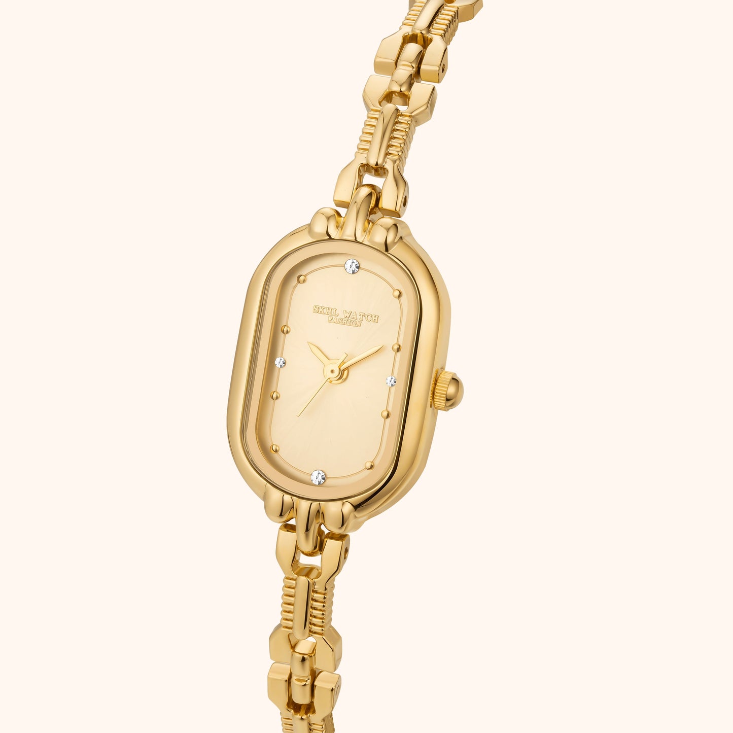 Luxe Dameshorloge Goud – Elegant Ovaal Design met Quartz Uurwerk
