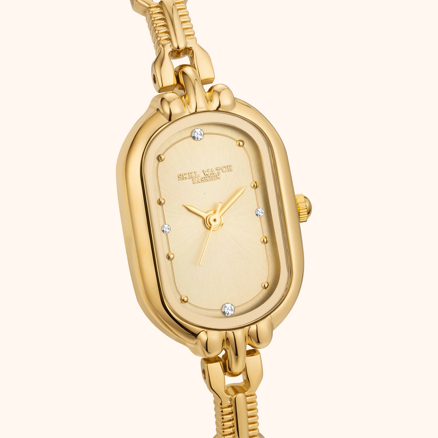 Luxe Dameshorloge Goud – Elegant Ovaal Design met Quartz Uurwerk