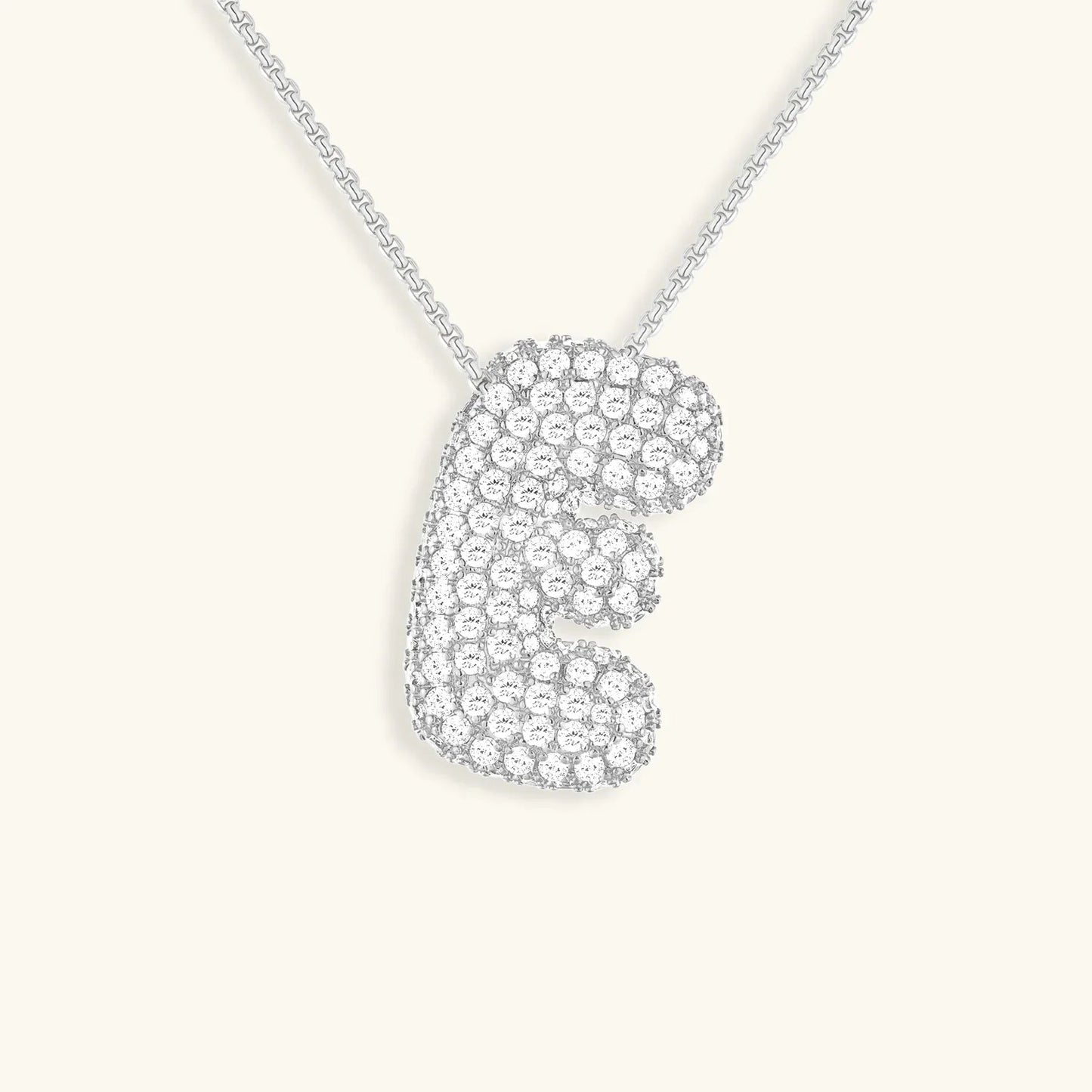 Initial Ketting Goudkleurig | Bubble Letter Hanger | Luxe Zirkonia Look