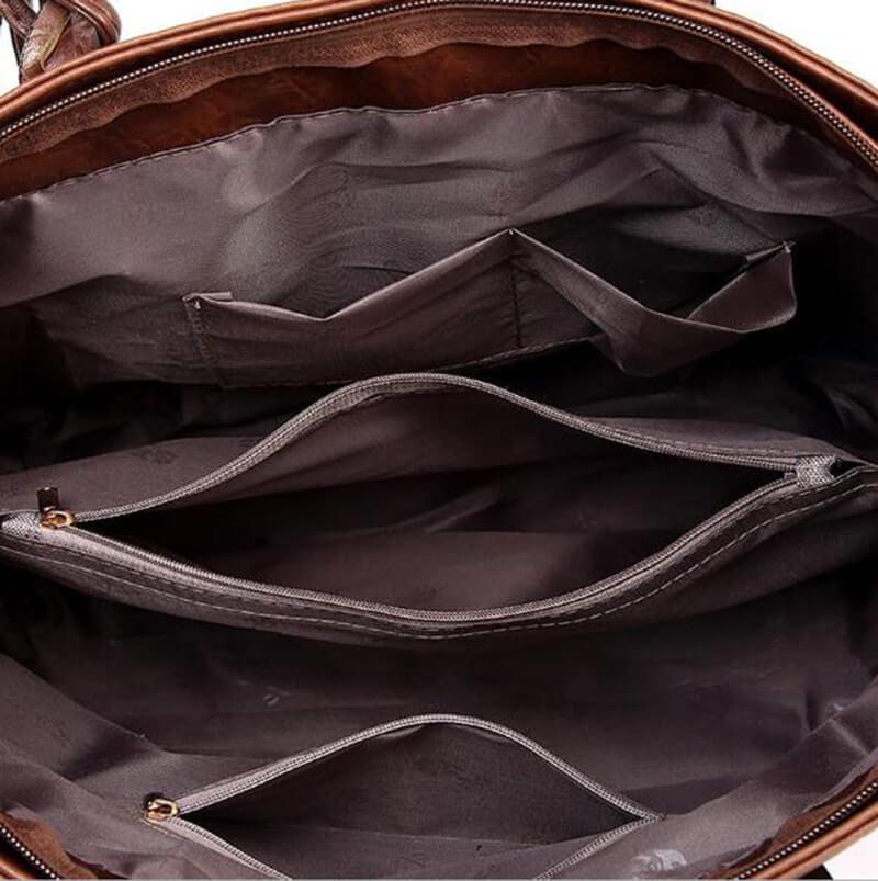 Ruime Vintage Leren Handtas – Perfect voor Werk & Dagelijks Gebruik