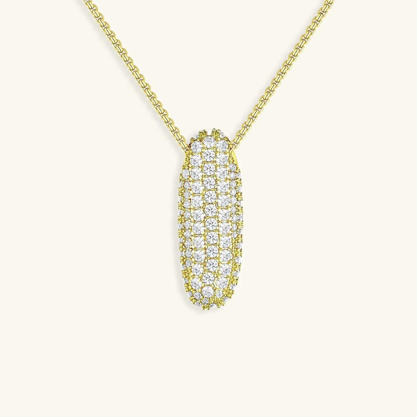 Initial Ketting Goudkleurig | Bubble Letter Hanger | Luxe Zirkonia Look