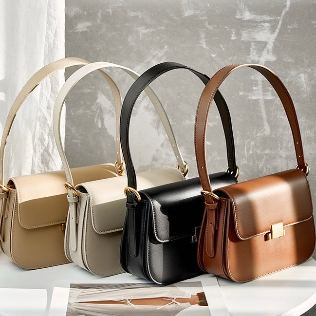 Elegante Schoudertas met Gouden Sluiting – Luxe Design voor Elke Dag