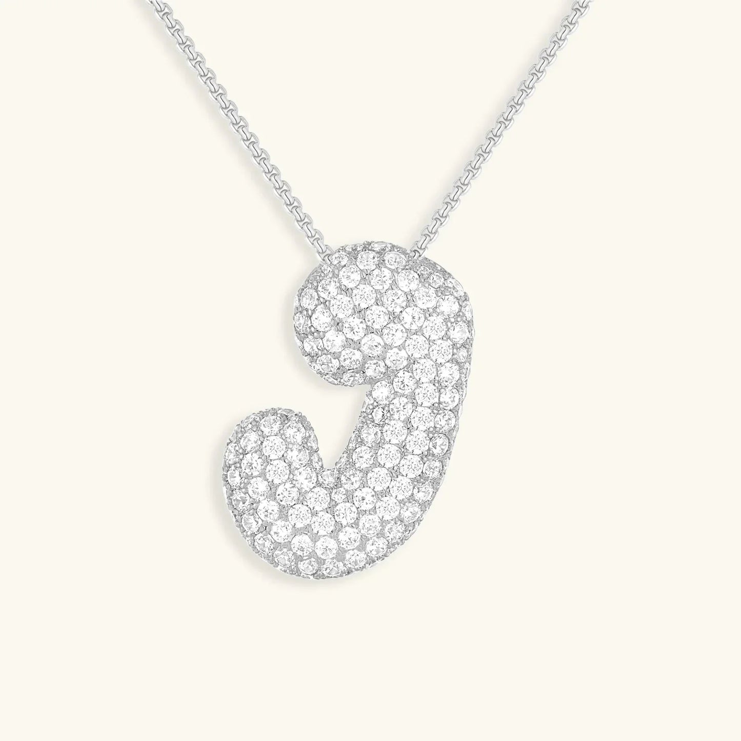 Initial Ketting Goudkleurig | Bubble Letter Hanger | Luxe Zirkonia Look