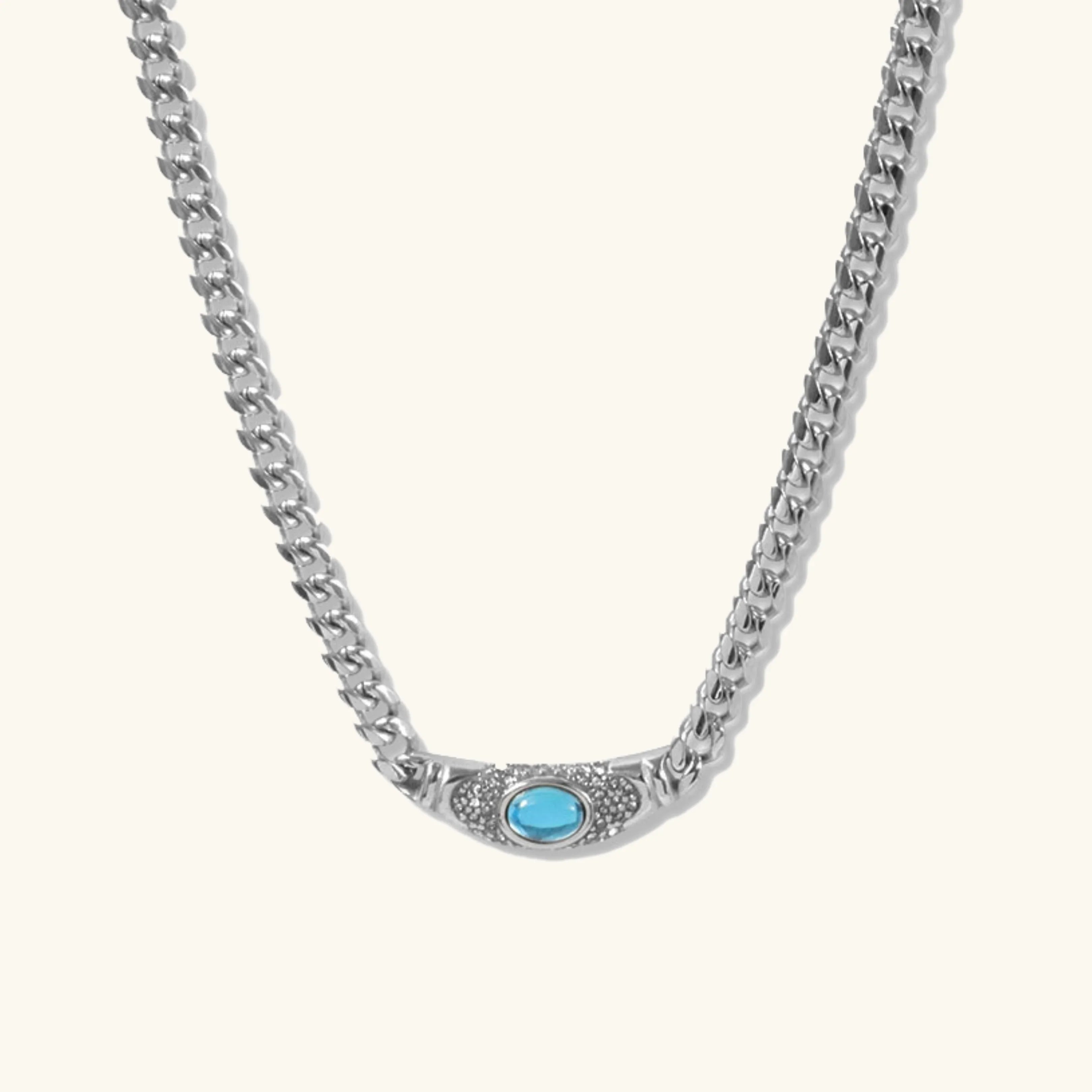 Zilver / Aquamarine