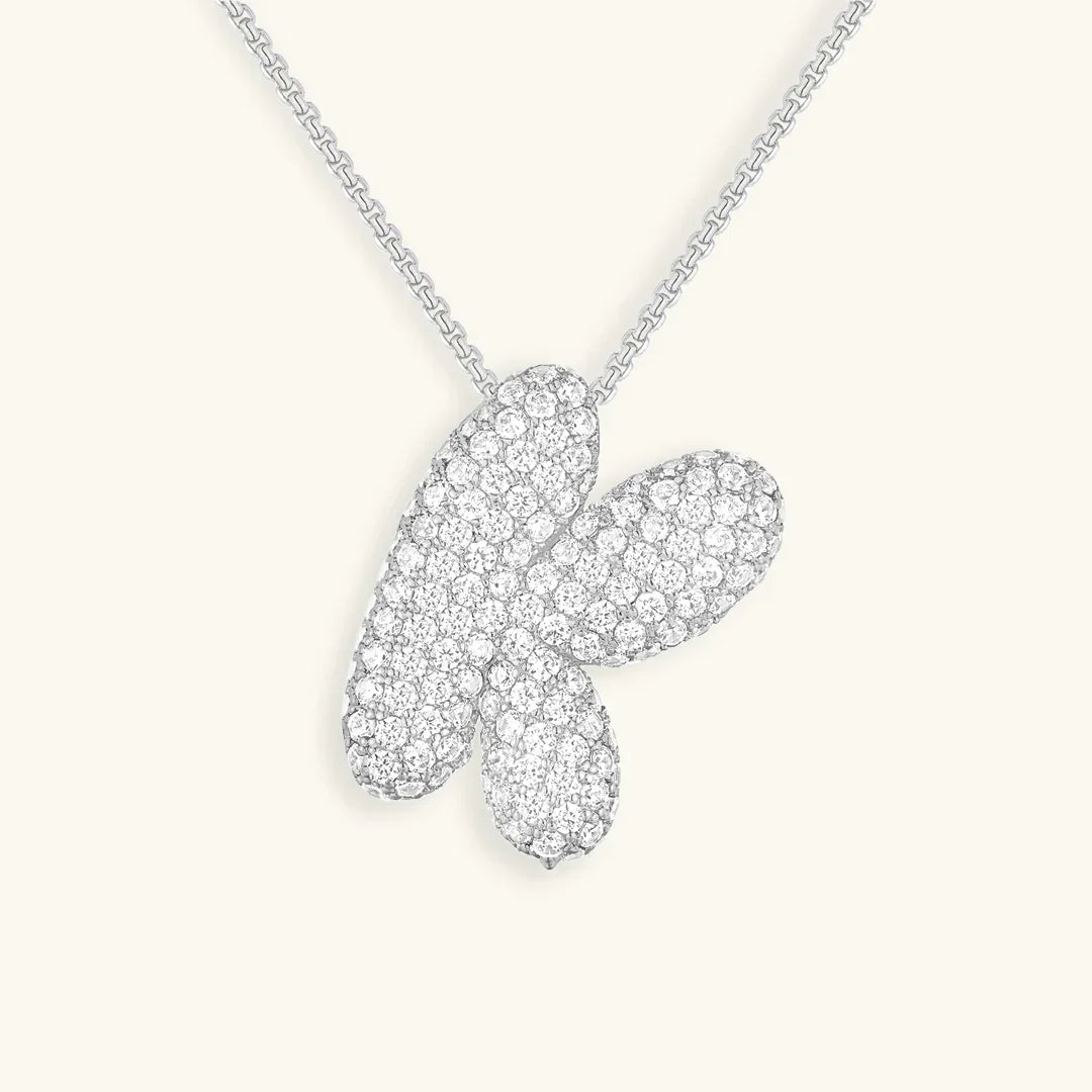 Initial Ketting Goudkleurig | Bubble Letter Hanger | Luxe Zirkonia Look
