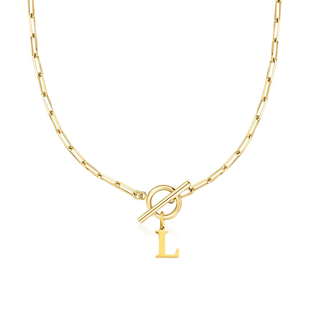 Ketting | Initial Letter | Paperclip Chain | Goud | Trendy