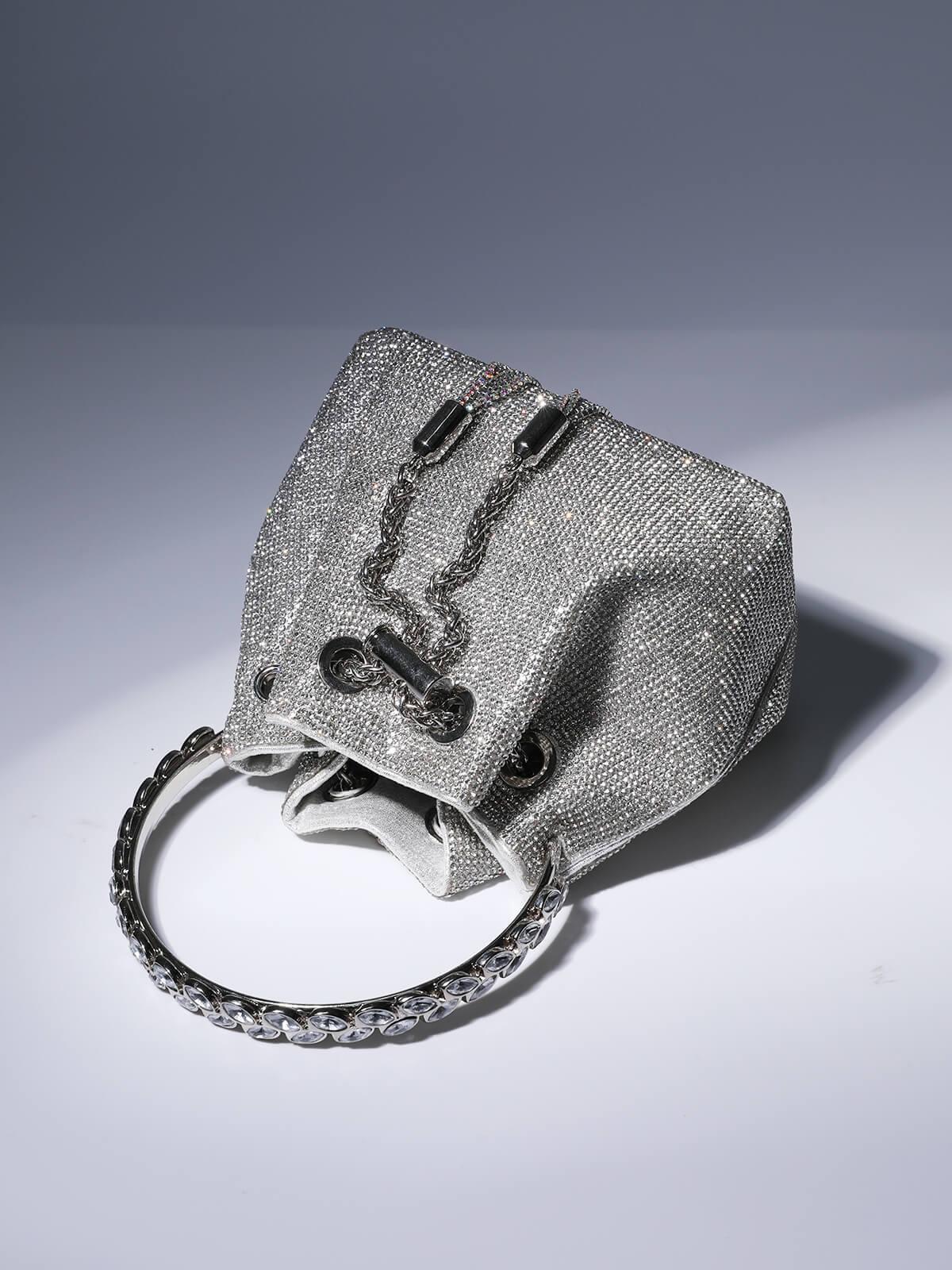 Luxe Glittertas met Ronde Handgreep