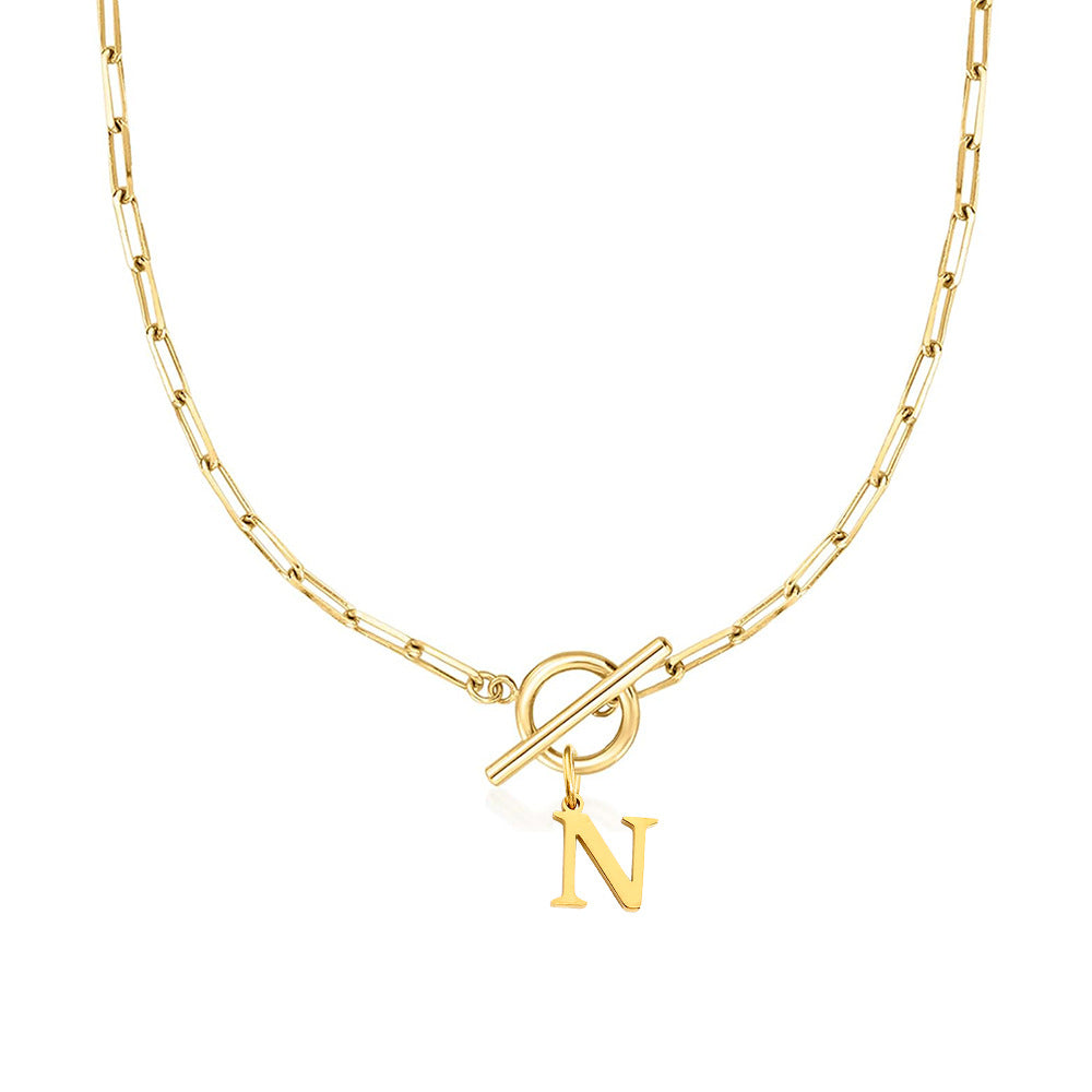 Ketting | Initial Letter | Paperclip Chain | Goud | Trendy