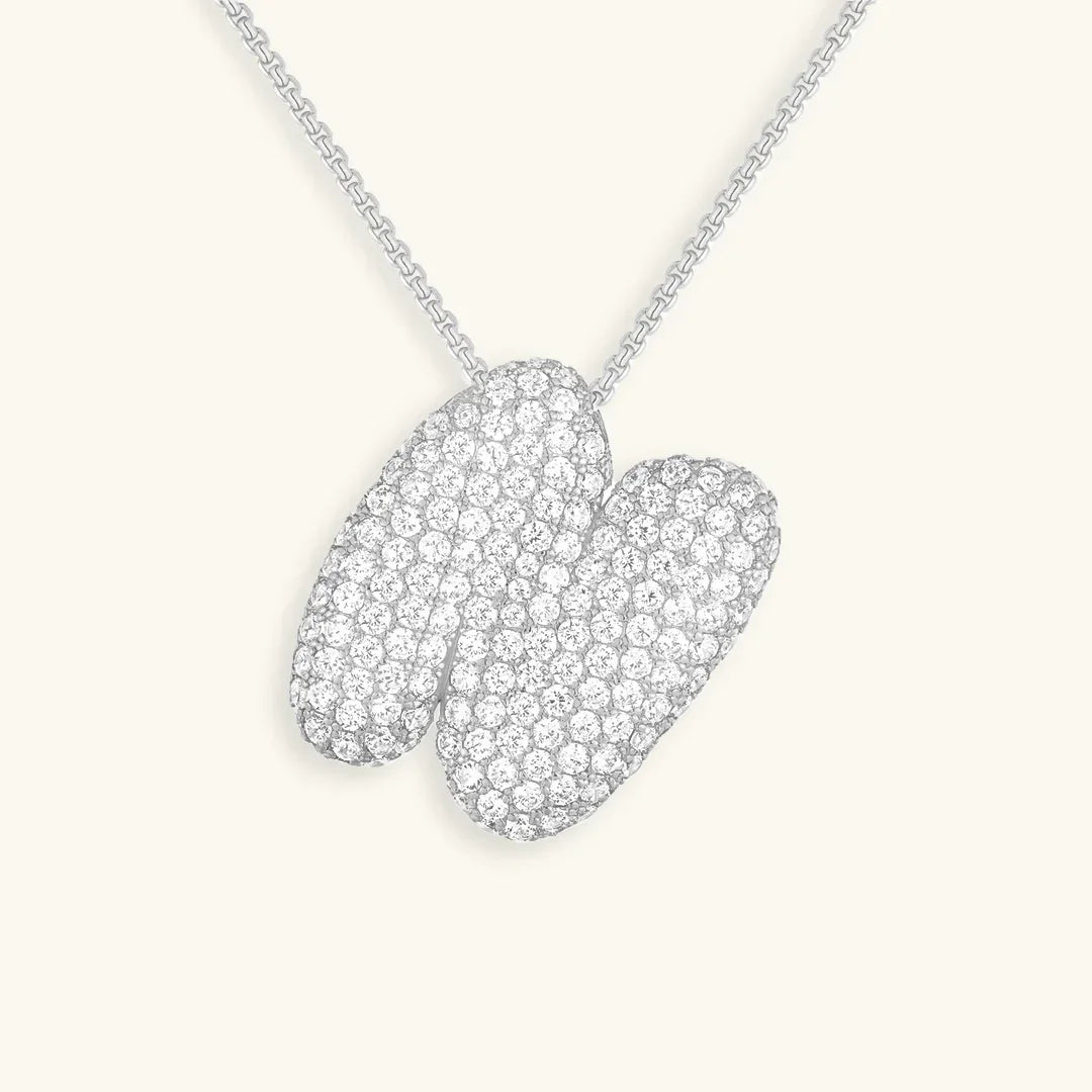 Initial Ketting Goudkleurig | Bubble Letter Hanger | Luxe Zirkonia Look