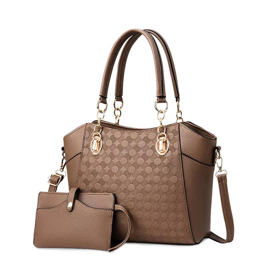 Elegante dames handtas in bruin leer met schouderriem