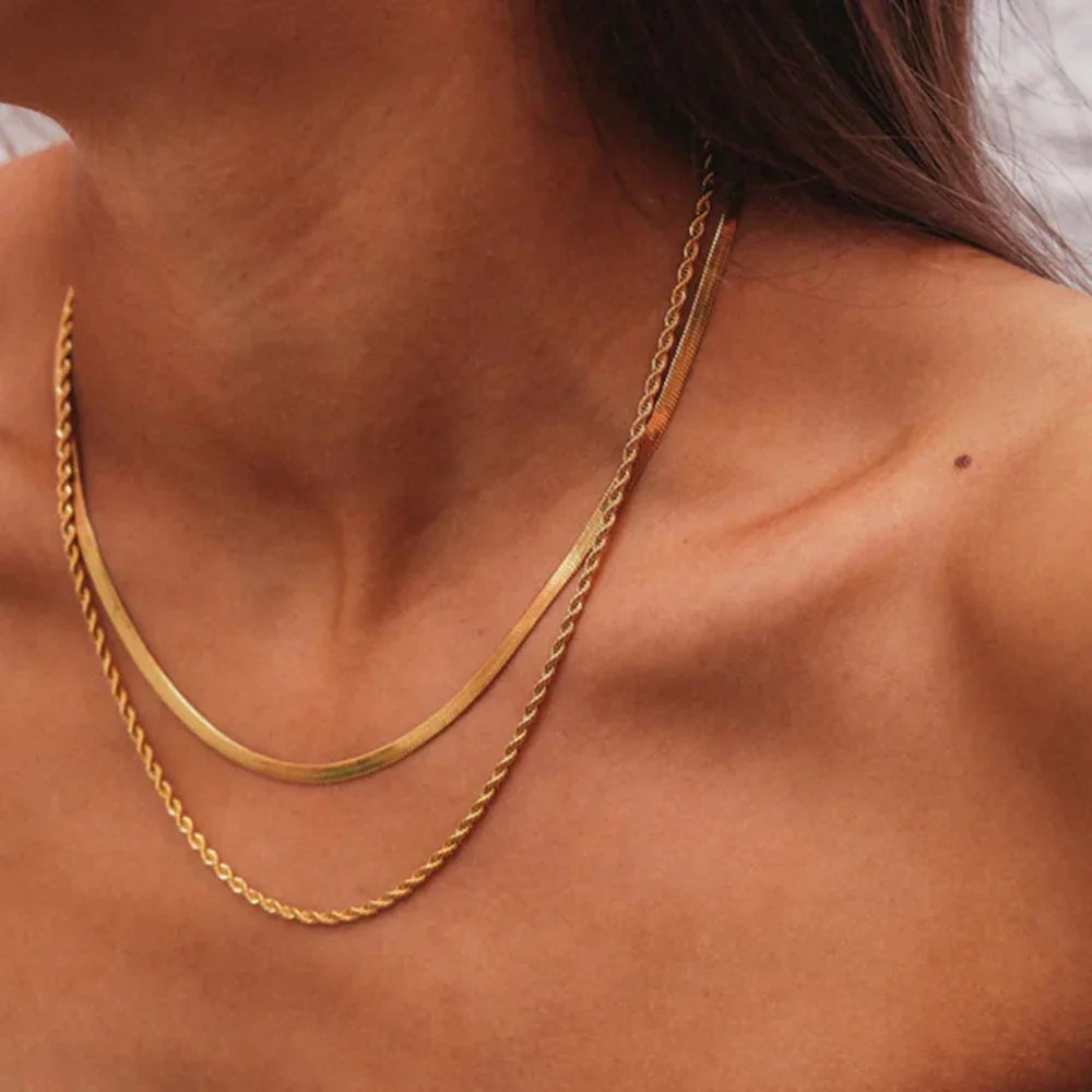 Gelaagde Goud Vergulde Ketting