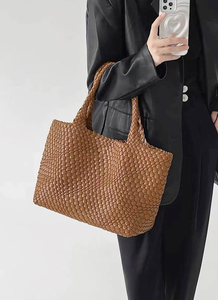 Geweven Dames Tote Bag – Luxe Handtas met Ruim Design