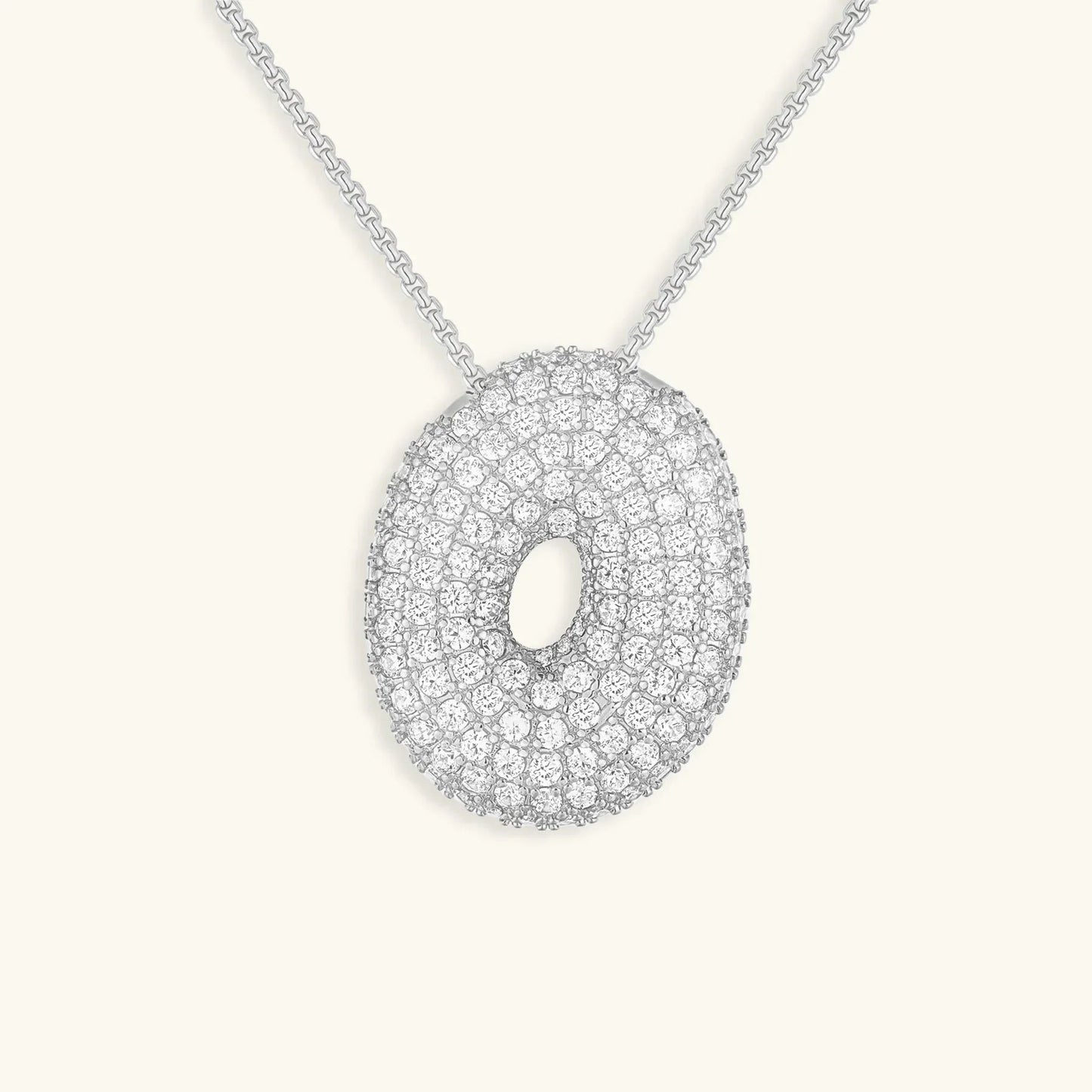 Initial Ketting Goudkleurig | Bubble Letter Hanger | Luxe Zirkonia Look