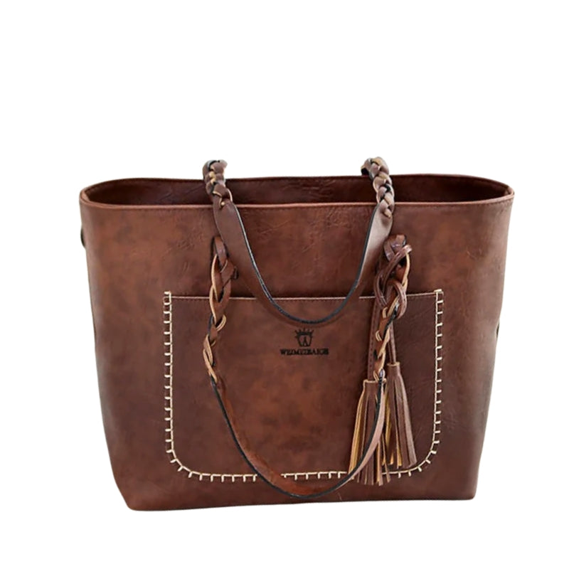 Ruime Vintage Leren Handtas – Perfect voor Werk & Dagelijks Gebruik