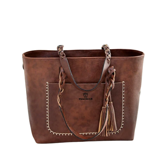 Ruime Vintage Leren Handtas – Perfect voor Werk & Dagelijks Gebruik