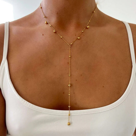 Trendy Lange Ketting met Bolletjes | Dames Sieraad