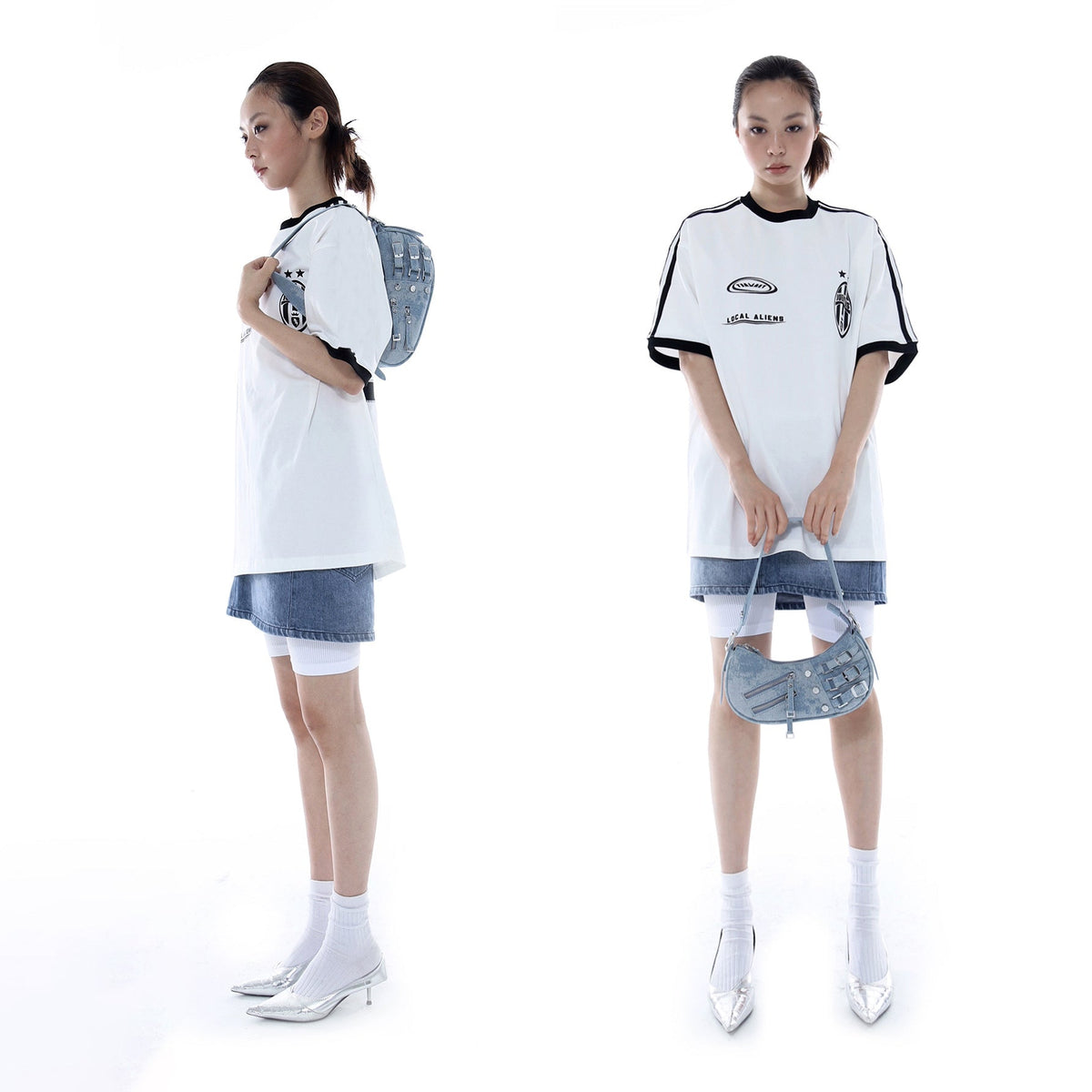 Schoudertas | Dames | Nylon & Vegan Leer | Vintage