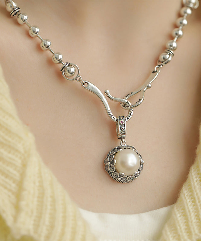 Vintage Parel Hanger Ketting van Sterling Zilver – Tijdloos & Luxe