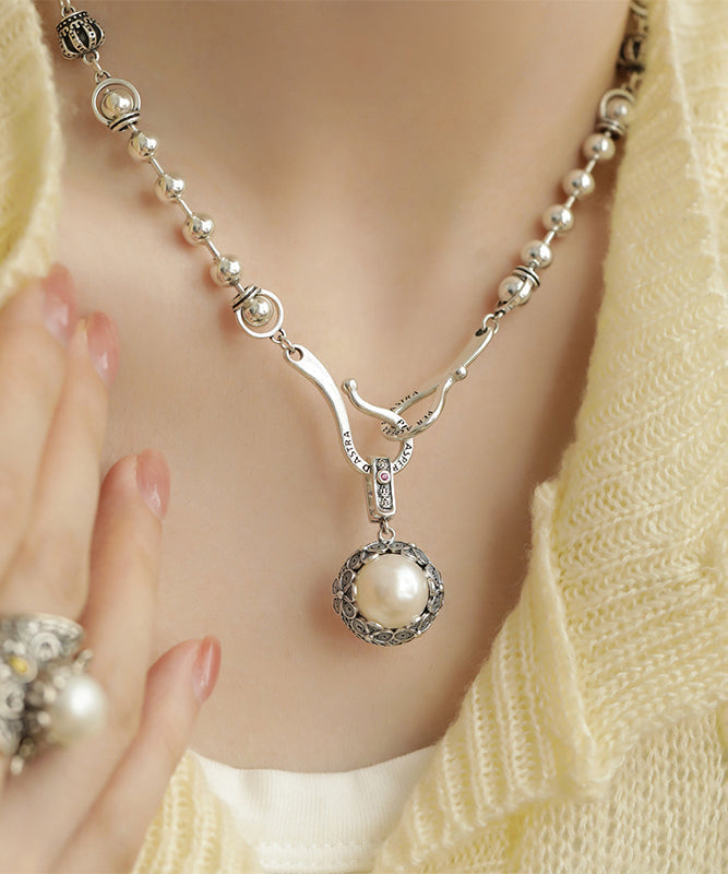 Vintage Parel Hanger Ketting van Sterling Zilver – Tijdloos & Luxe