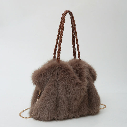 Luxe Fluffy Handtas | Dames Schoudertas | Zacht & Stijlvol