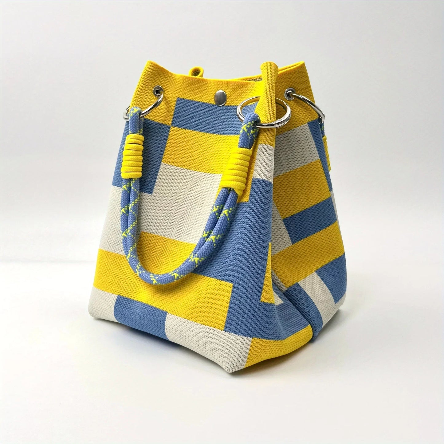 Kleurrijke Dames Tote Bag – Opvallende Geweven Shopper Tas