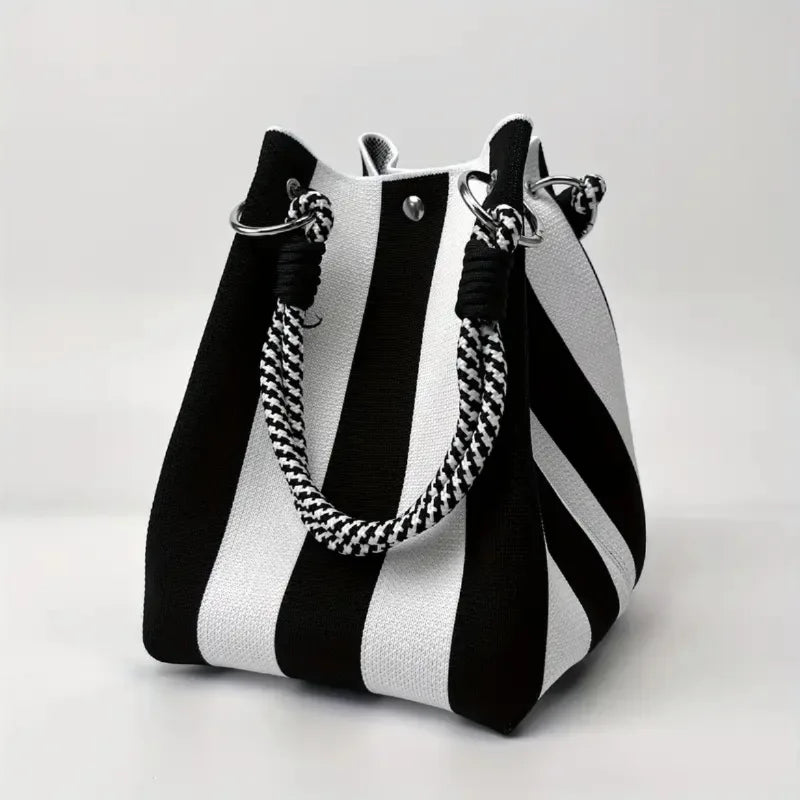 Kleurrijke Dames Tote Bag – Opvallende Geweven Shopper Tas