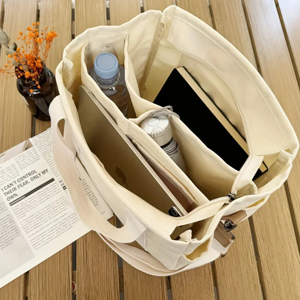 Tote Bag | Dames | Ruim | Meerdere Vakken | Schouderriem