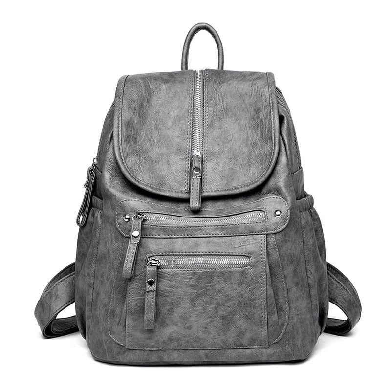 Vintage Dames Rugzak van PU-Leer – Elegant, Ruim & Praktisch