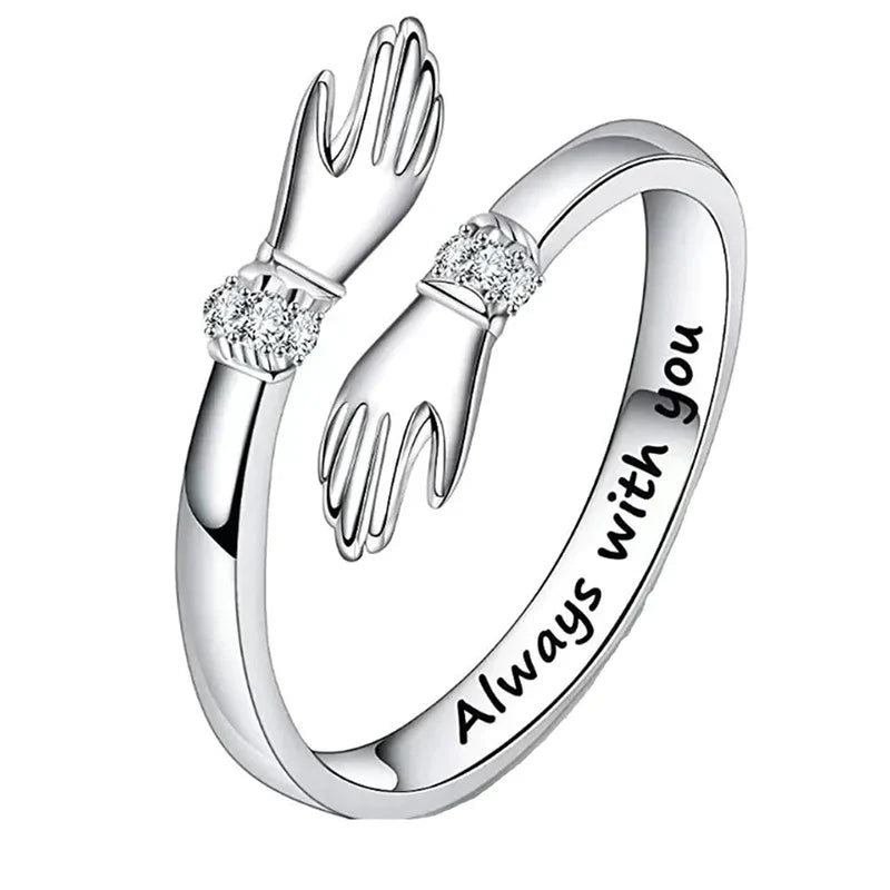Diamond Hand Hug Ring