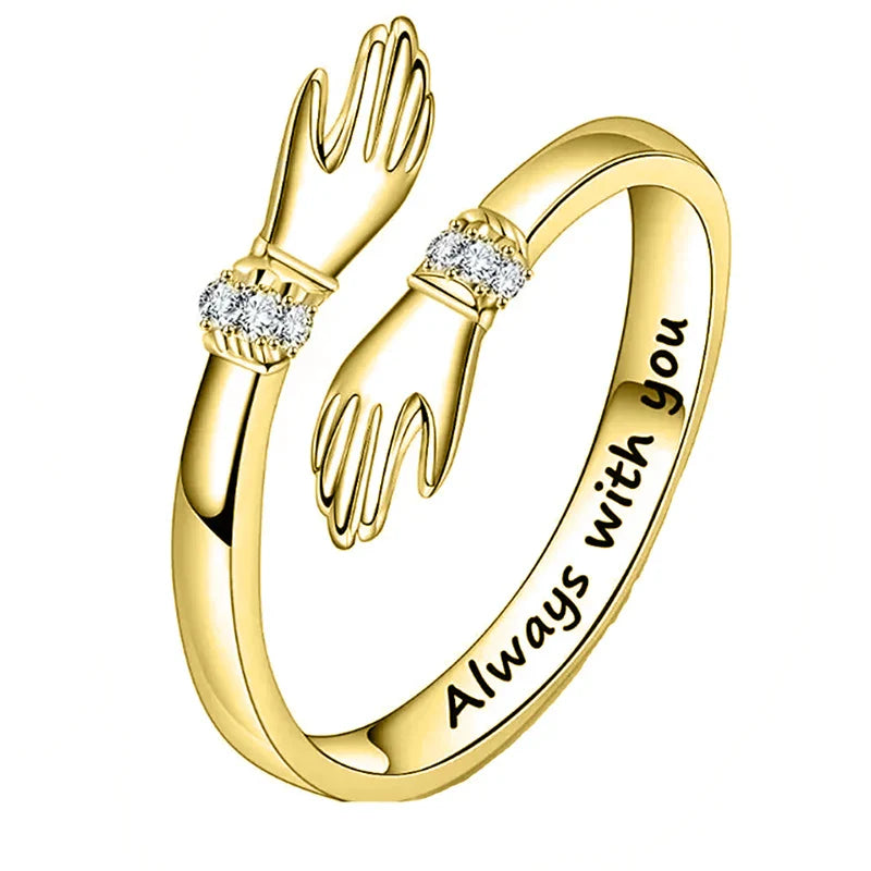 Diamond Hand Hug Ring