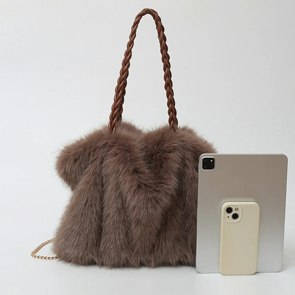 Luxe Fluffy Handtas | Dames Schoudertas | Zacht & Stijlvol
