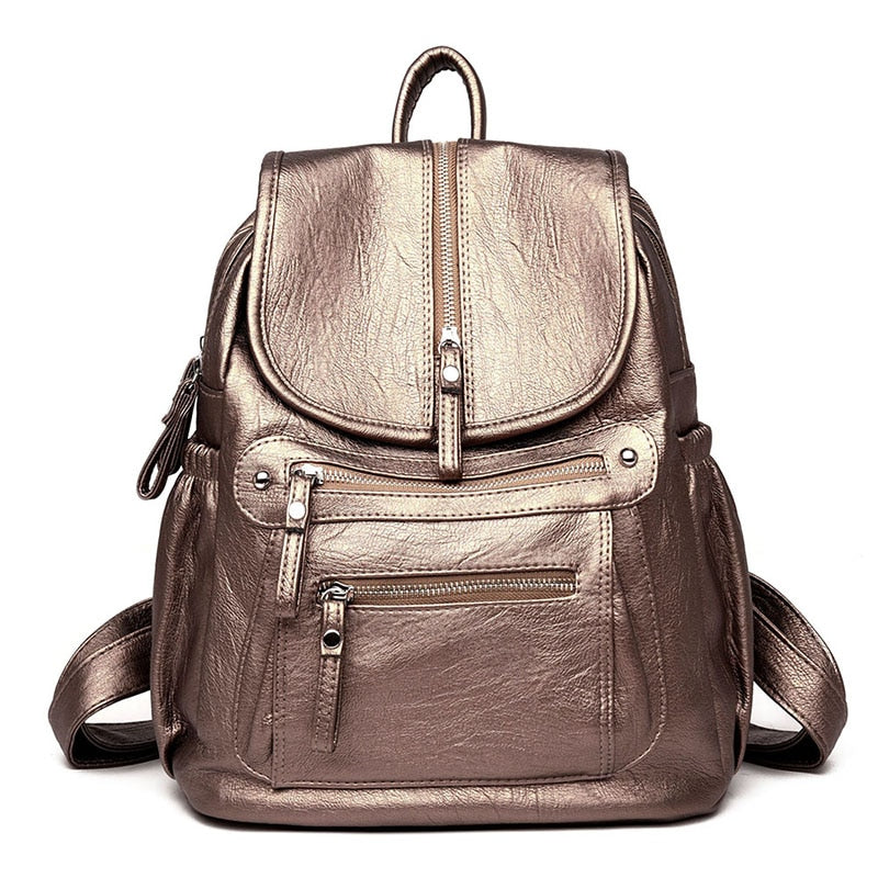 Vintage Dames Rugzak van PU-Leer – Elegant, Ruim & Praktisch