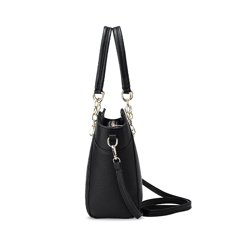 Elegante dames handtas in bruin leer met schouderriem