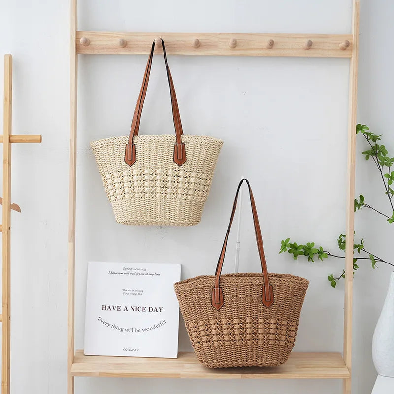 Dames Strandtas | Geweven Design | Lichtgewicht & Ruim