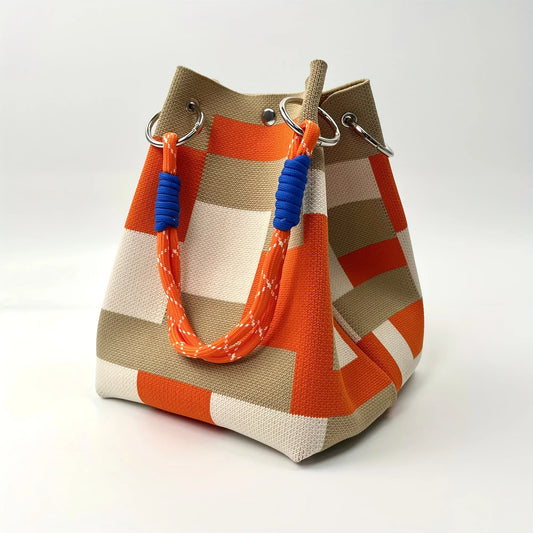 Kleurrijke Dames Tote Bag – Opvallende Geweven Shopper Tas