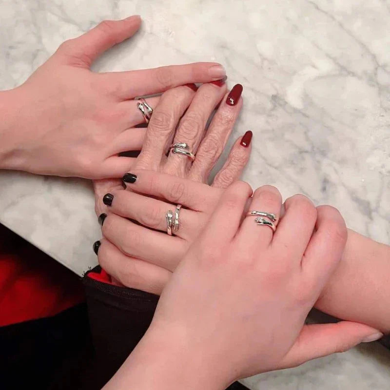 Diamond Hand Hug Ring