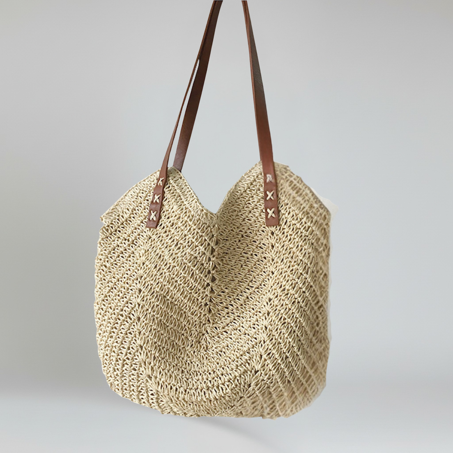 Straw Tote Bag Dames – Geweven Zomertas voor Strand en Vakantie