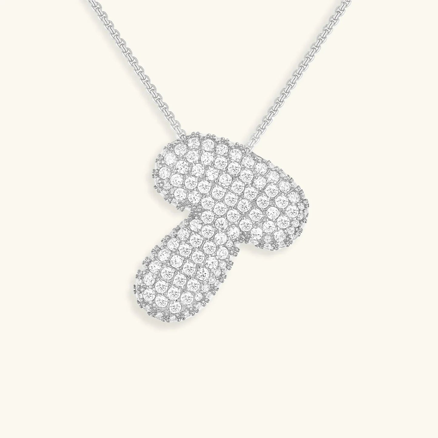 Initial Ketting Goudkleurig | Bubble Letter Hanger | Luxe Zirkonia Look