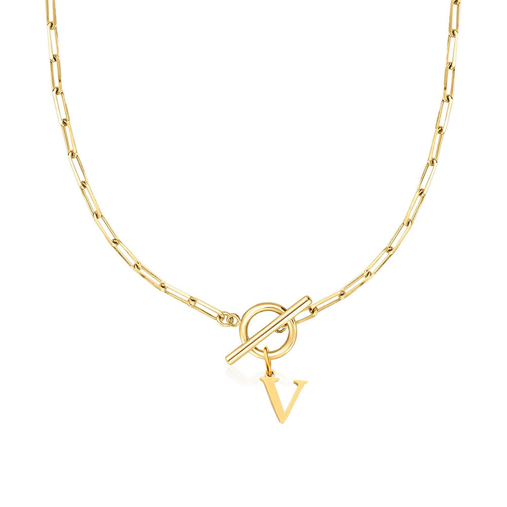 Ketting | Initial Letter | Paperclip Chain | Goud | Trendy