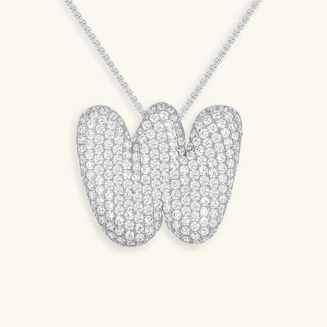 Initial Ketting Goudkleurig | Bubble Letter Hanger | Luxe Zirkonia Look
