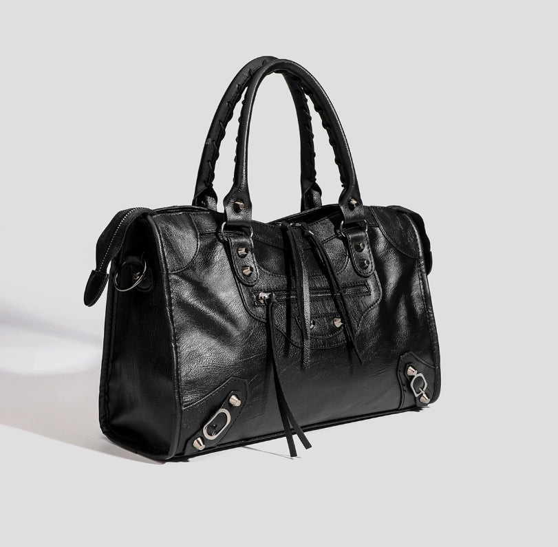 Dames Schoudertas | Zwart | Ruime Handtas | Met Ritsdetails