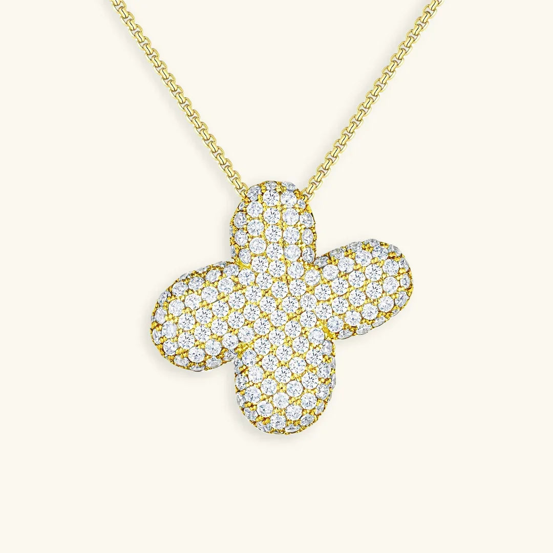 Initial Ketting Goudkleurig | Bubble Letter Hanger | Luxe Zirkonia Look