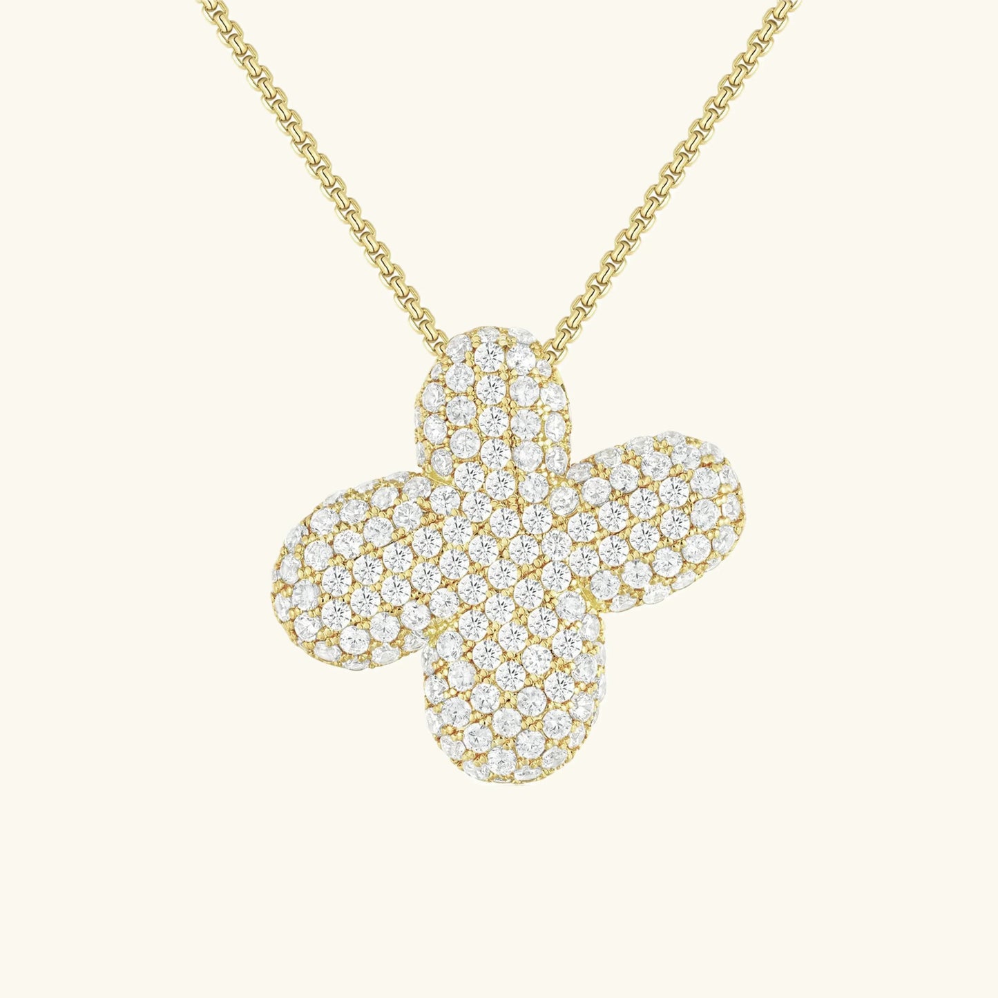 Initial Ketting Goudkleurig | Bubble Letter Hanger | Luxe Zirkonia Look