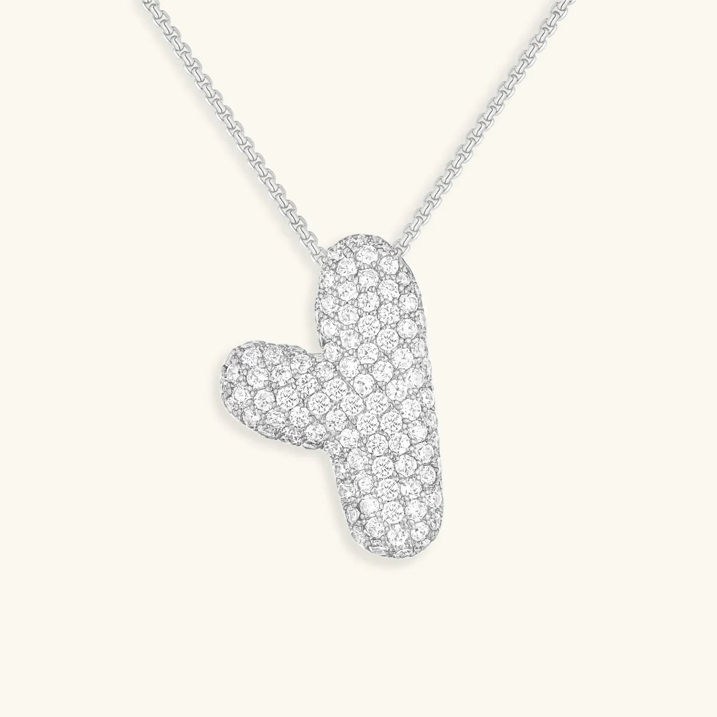 Initial Ketting Goudkleurig | Bubble Letter Hanger | Luxe Zirkonia Look
