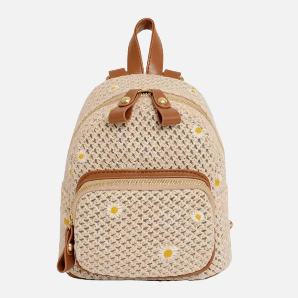Handgeweven Stro Rugzak – Zomers, Compact & Elegant