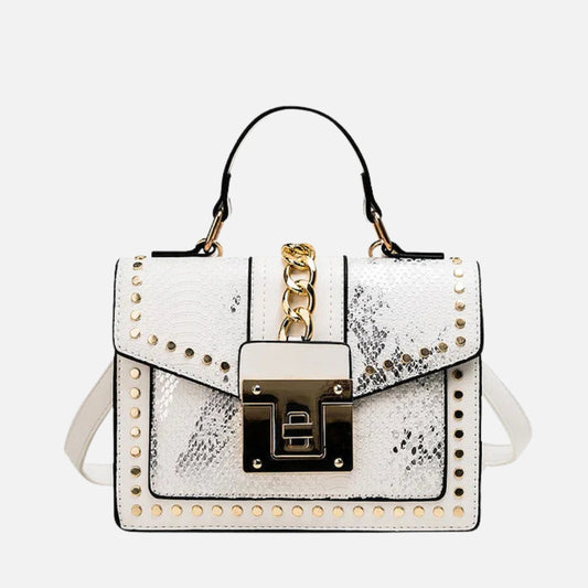 Designer Crossbody Handtas Dames – Snakeprint met Kettingsluiting