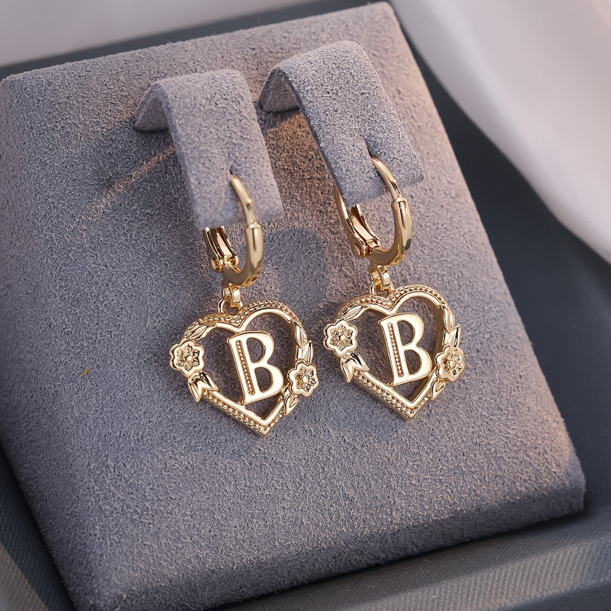 Oorbellen | Initial | Hartvorm | Dames | Cadeau